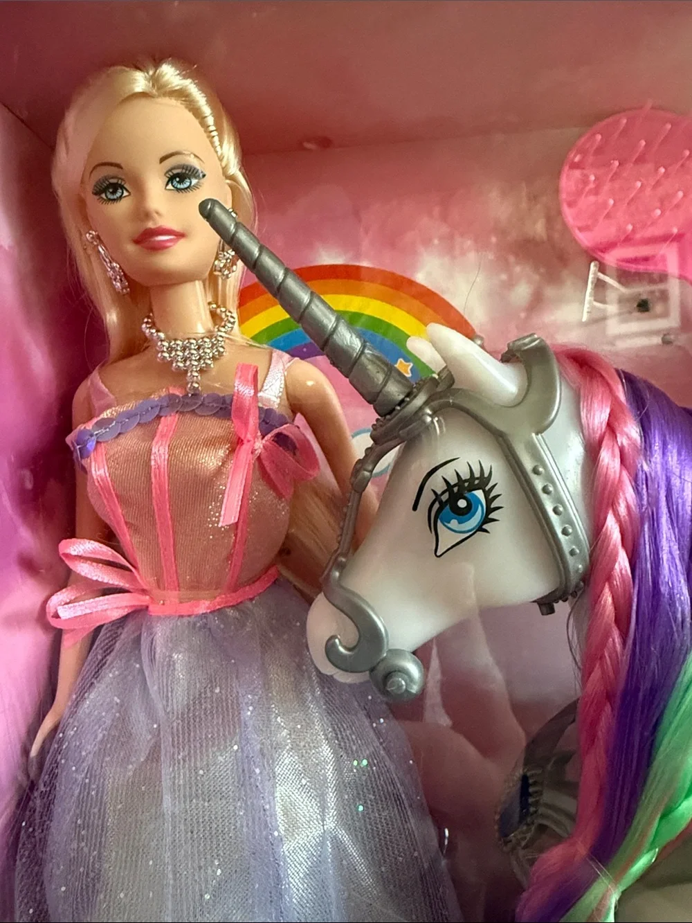 🆕 Princess Doll & Rainbow Color Changing Unicorn Playset